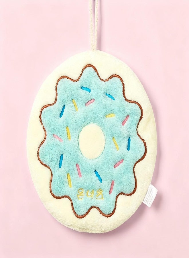 Tyrafry Cute Baking Hand Towels, Bathroom Towels with Hanging Loop, Children Hand Towel Dessert, Microfiber Coral Fleece Absorbent Hand Towel for Kitchen Bedroom, Donut - Image 1